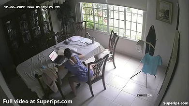 IP cam caught girl humping in chair part