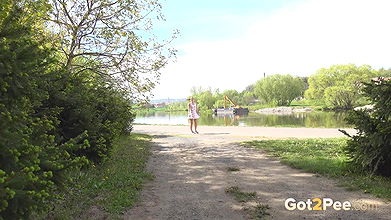 Amanda Hill relieves herself in the suburbs