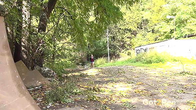 Amanda Hill relieves herself in the suburbs