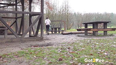 Ali B relieves piss desperation in the park