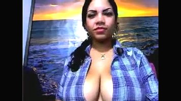 Amateur and hot Indian webcam chick with really big natural breasts