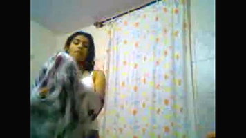 Indian amateur college girl filmed on cam in the bathroom