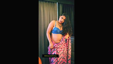 Model Anjali Gaud Hot Pink Saree Nude