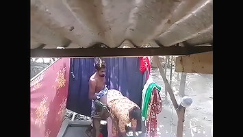 Cheater mature village bhabhi Fucking by devar in bathroom, when someone calling her from outside