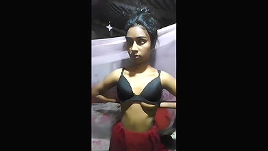 slim girl making nude video