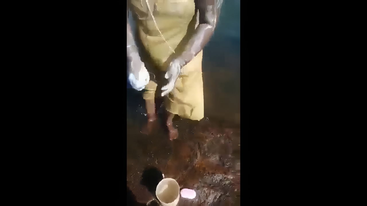 tamil wife bathing in outdoor river