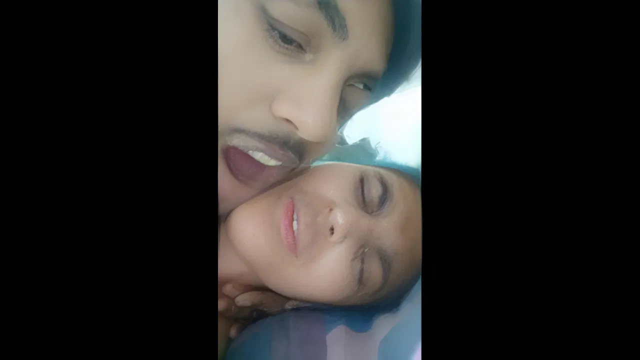 young college couple fun in hotel room