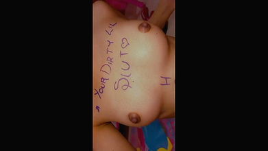 cute hot girl full nude body write with marker