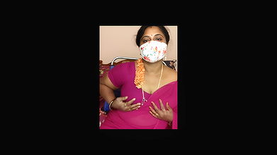 Pink color saree aunty striptease