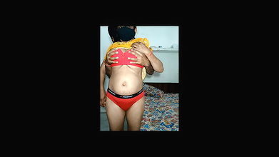 Yellow Punjab aunty remove dress by husband