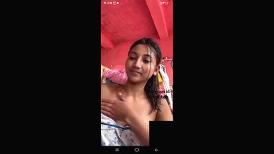 Cute Indian Girl On video call with lover and stripped by him fully nude exposed
