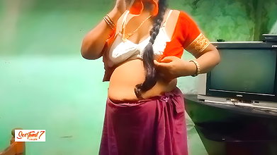 Desi Tamil teacher changes dress