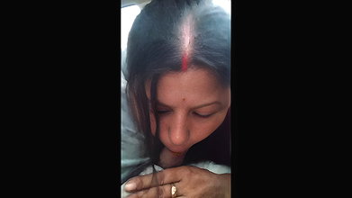 cute Assamese wife blowjob to husband in running car