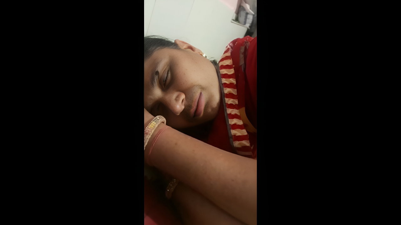 Mature Aunty sleeping and hand job