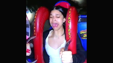 Sexy Girl Coaster Ride Suddenly Show Her Nipples On Camera