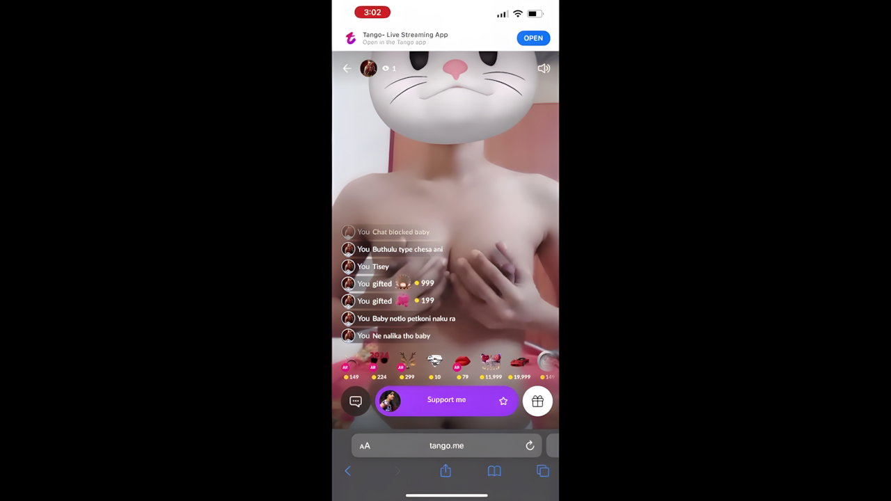 tango girl cute boob show