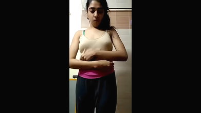 beautiful girl stripping to nude MMS for lover