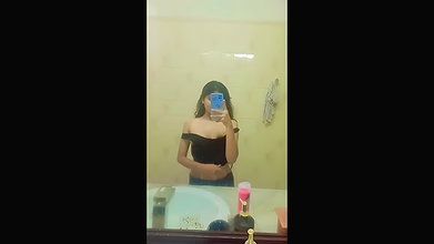 shy college girl boobs show in mirror video MMS