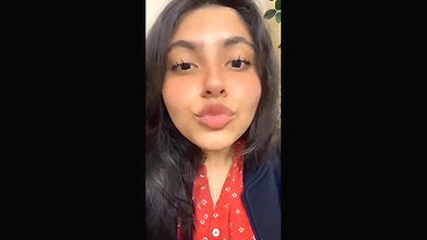 cute Indian selfie girl viral play with big boobs