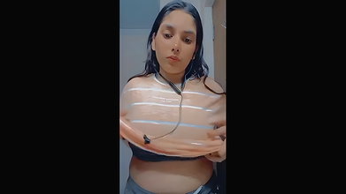 first time topless big boobs showing to lover