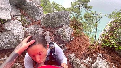 Suck stranger cock in forest and swallowed her cum p1080