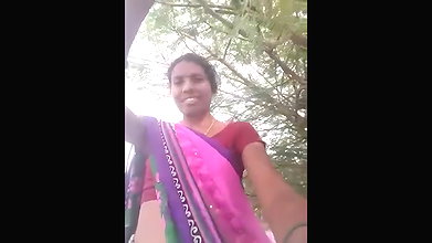 Telugu wife showing her naked pussy outdoors
