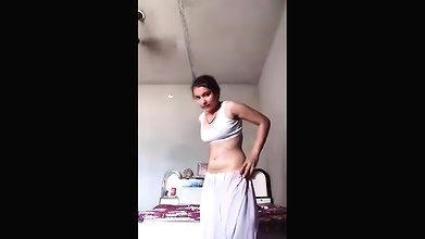 Desi girl putting powder on bushy pussy