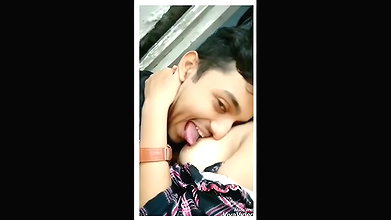 young couple kissing boobs sucking
