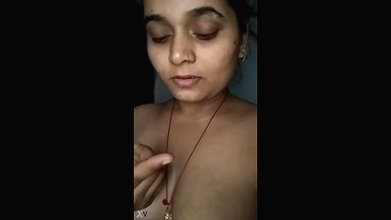 Indian housewife milking her boobs on cam
