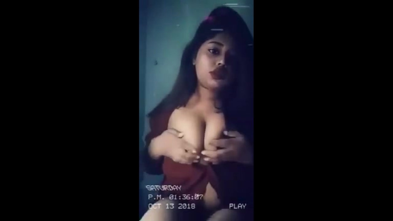 sexy Bangladeshi girl playing with her boobs