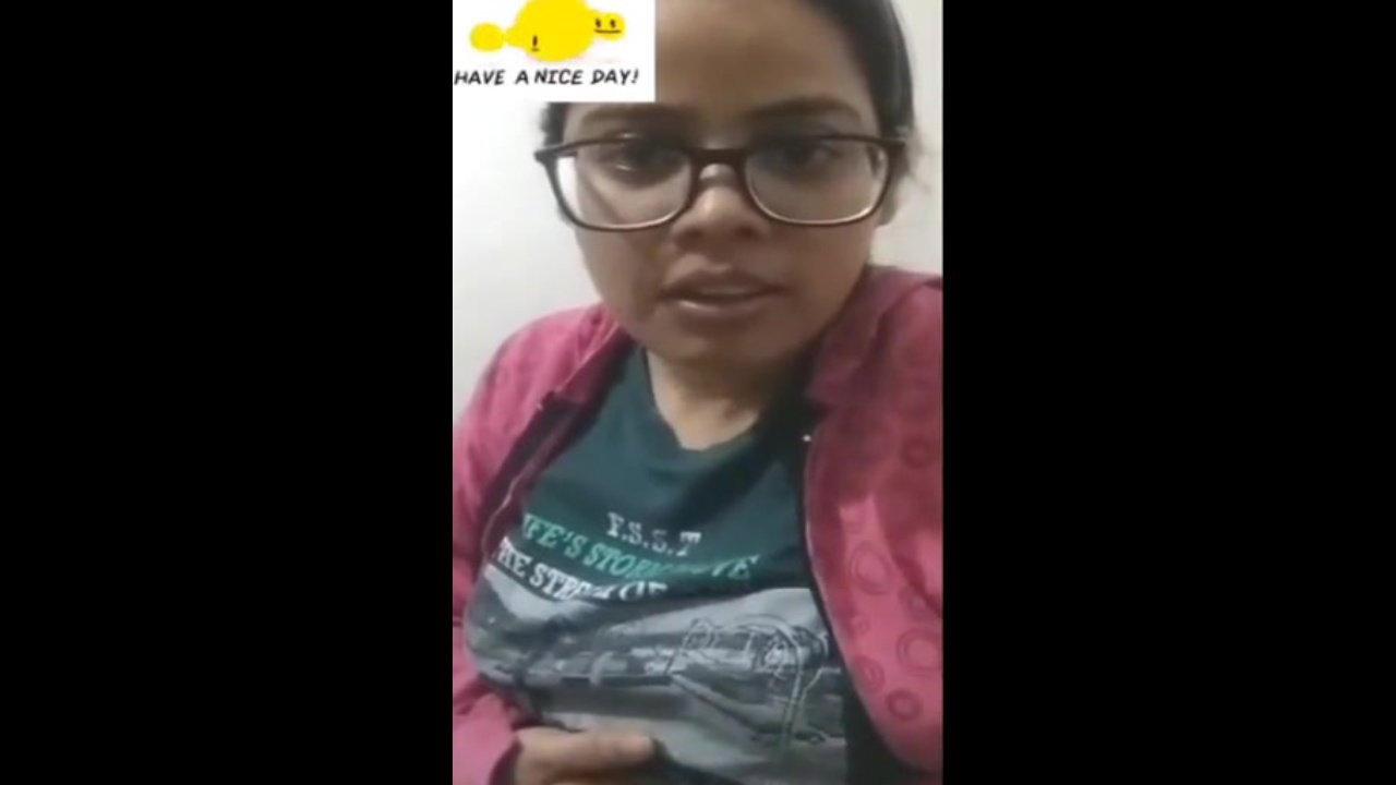 Indian cute girl in glasses showing her boobs