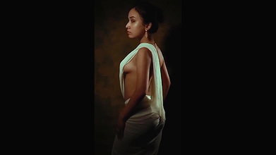 Dusky Model Topless Saree Video Shoot