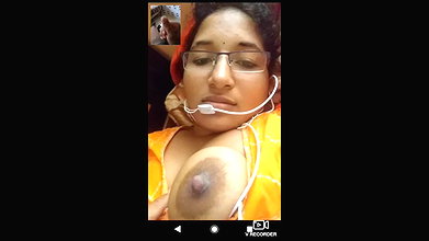 beautiful wife milking her boobs on VC