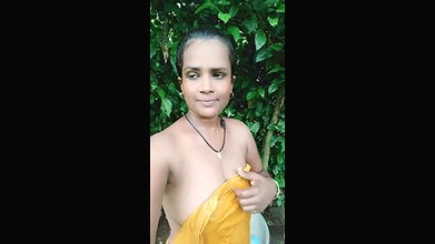 naughty Dehati wife bathing nude outdoors