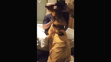 Wife boobs press by husband friend