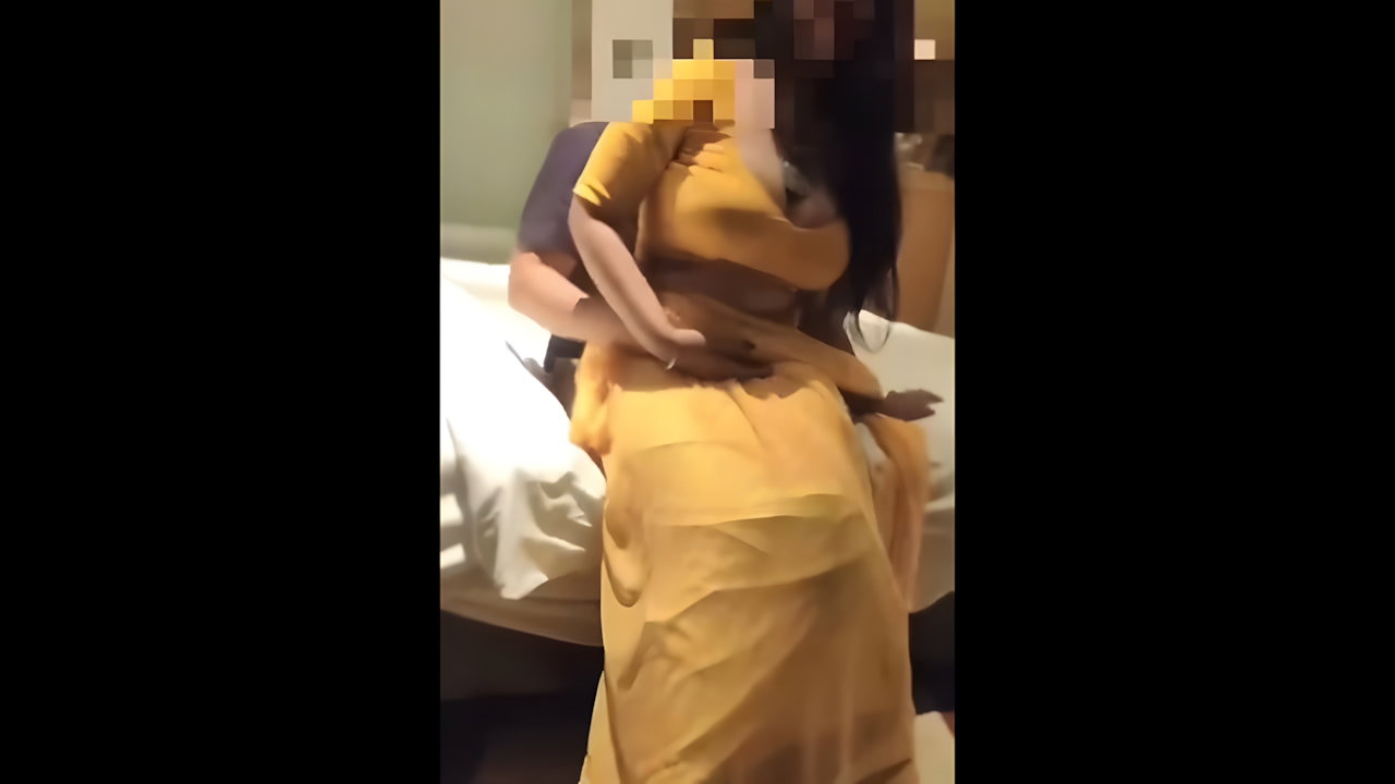 Stranger man boob press with bhabhi in hotel