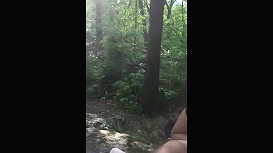 Girlfriend giving Blowjob  fuck hard in middle of jungle