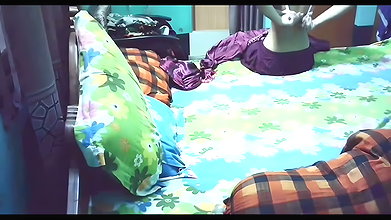 Sexy girl fuck hard with neighbour brother on bed