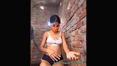 Village girl taking bath