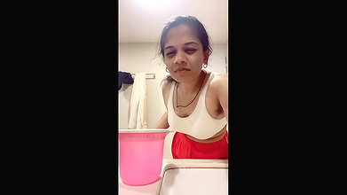 Cute wife making tits video for husband