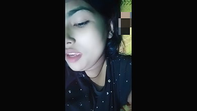 Hot girl pressing her own boobs  showing pussy