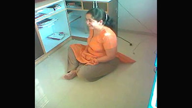 Old couple enjoying sex in office
