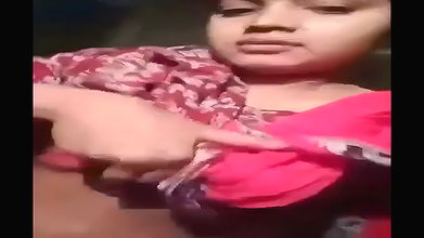 Sexy lady show her boob