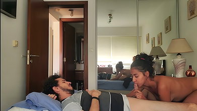 Mumbai couple fucking riding  moan