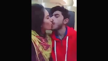 Cute Indian Couple Kissing