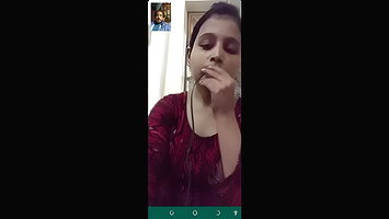 Cute girl showing on video call 2 clip merge