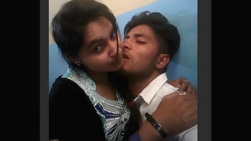 Couple romance and smooching