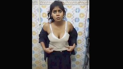 Desi girl stripping in bathroom