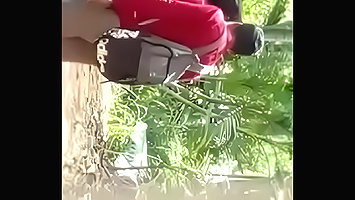 Teen girl fingered by boyfriend in public