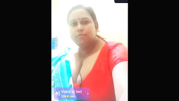 Simi. bbw village bhabhi showing her huge tanker boobs and fingering her pussy on chamet live with face